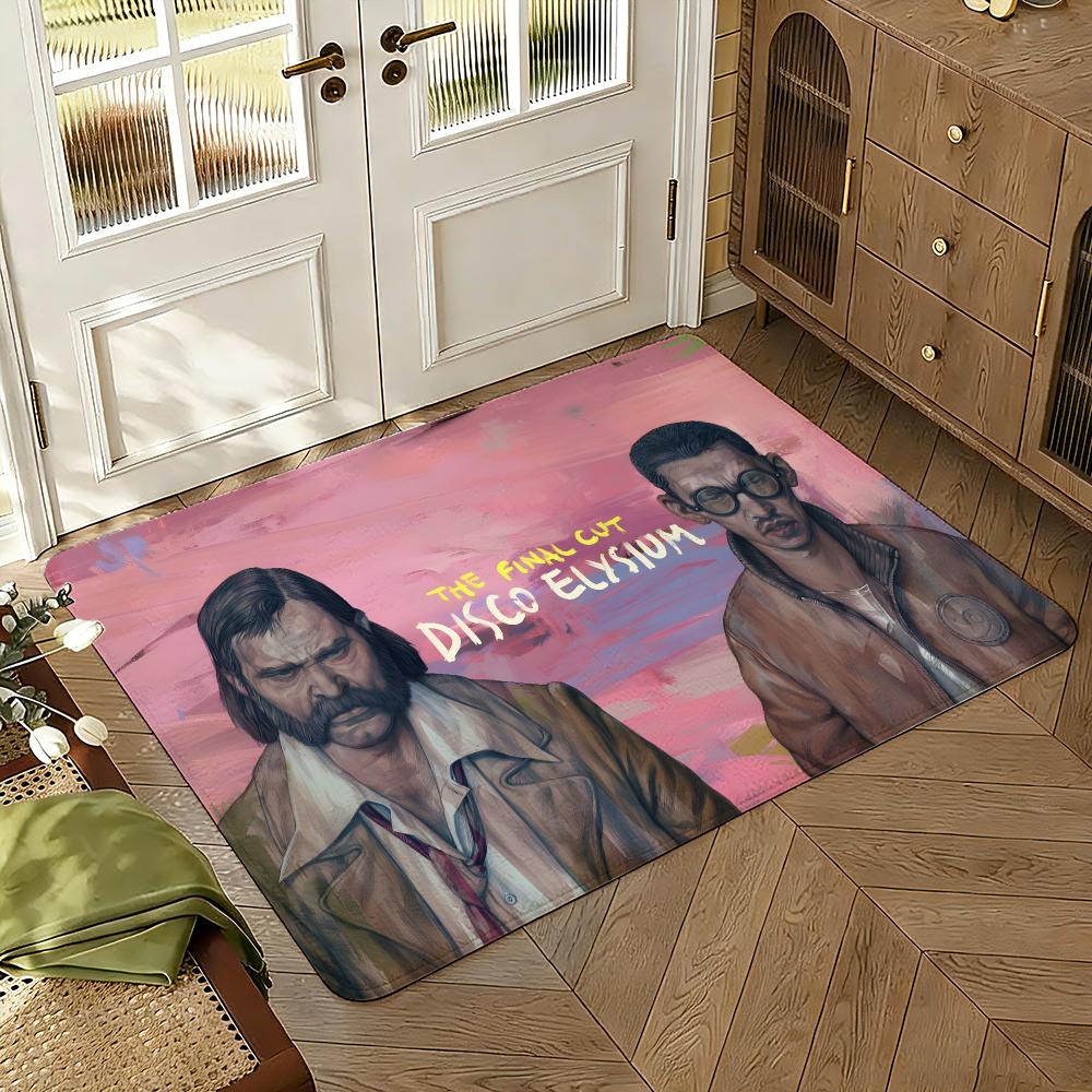 Disco Game Elysium Floor Mat Soft Thickened Absorbent Non-Slip Bedroom Living Room Door Mat Home Decor Flannel Rugs