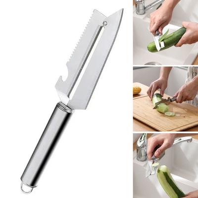 4 In 1 Stainless Steel Peeler, Multifunctional Vegetable Fruit Cutter, Potato Apples Carrot Peeler with Bottle Opener And Scaler