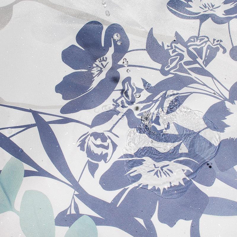 Perdea de duș din poliester cu imprimare cu frunze de flori, îngroșată, rezistentă la apă, rezistentă la mucegai, baie despărțitoare pentru baie, perdea universală