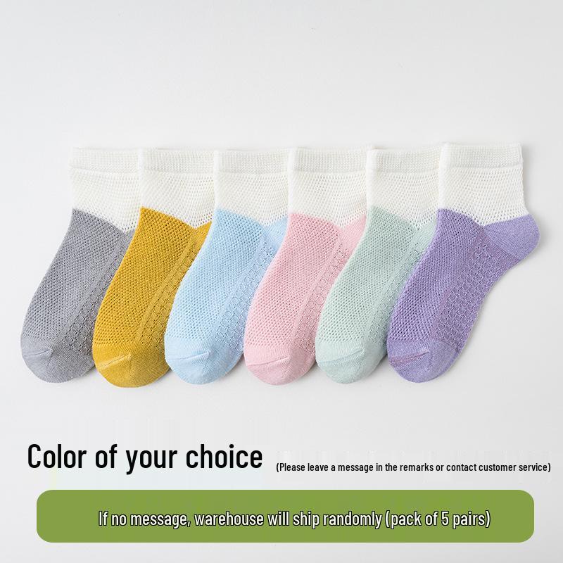 Summer Thin Cotton Mesh Socks for Boys and Girls - Short Baby Socks for Spring and Summer