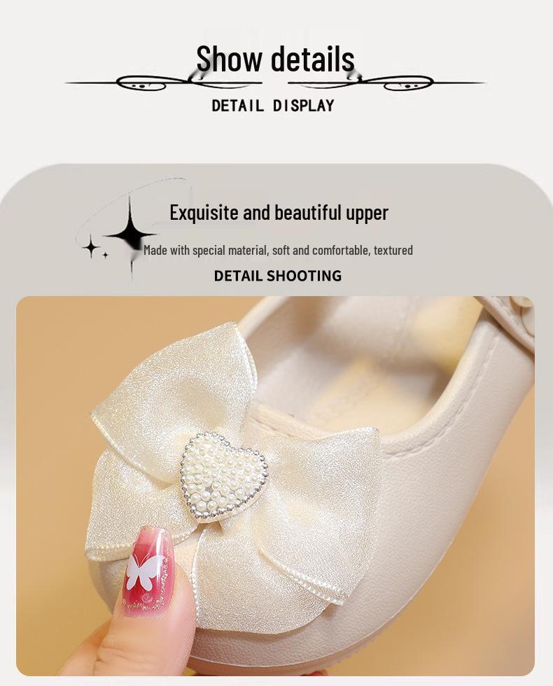 EVA Kız Çocuk 2025 Prenses Babet - İlkbahar, Yaz ve Sonbahar İçin Fiyonk Süslemeli Tek Ayakkabı