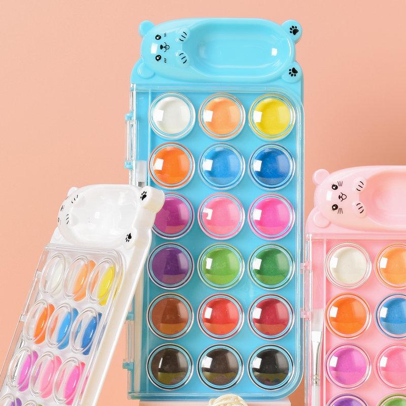 Professional 18-Color Watercolor & Gouache Paint Set for Artists & Students