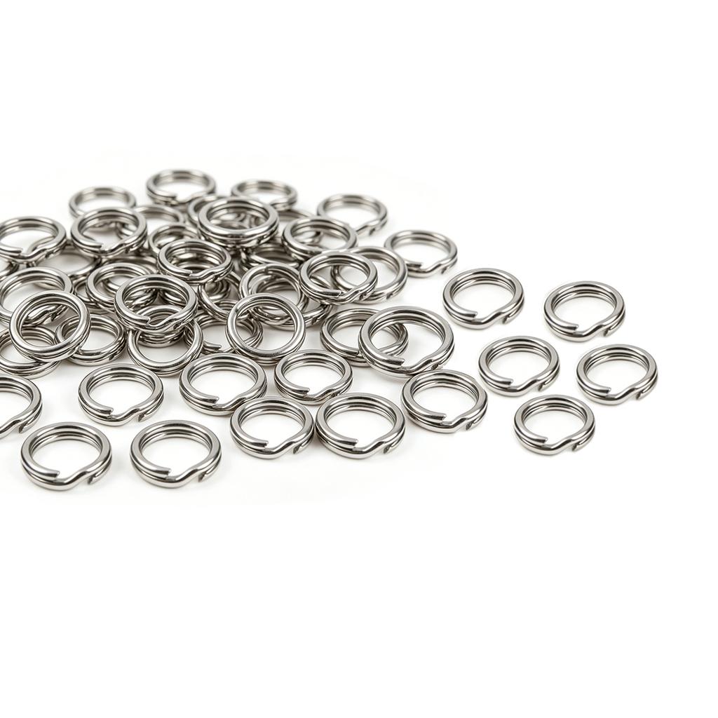 50Pcs Stainlesss Steel Split Rings Assorted Fishing Tackle Fishing Rings for Blank Lures Crankbait Hard Bait Fishing Accessoies