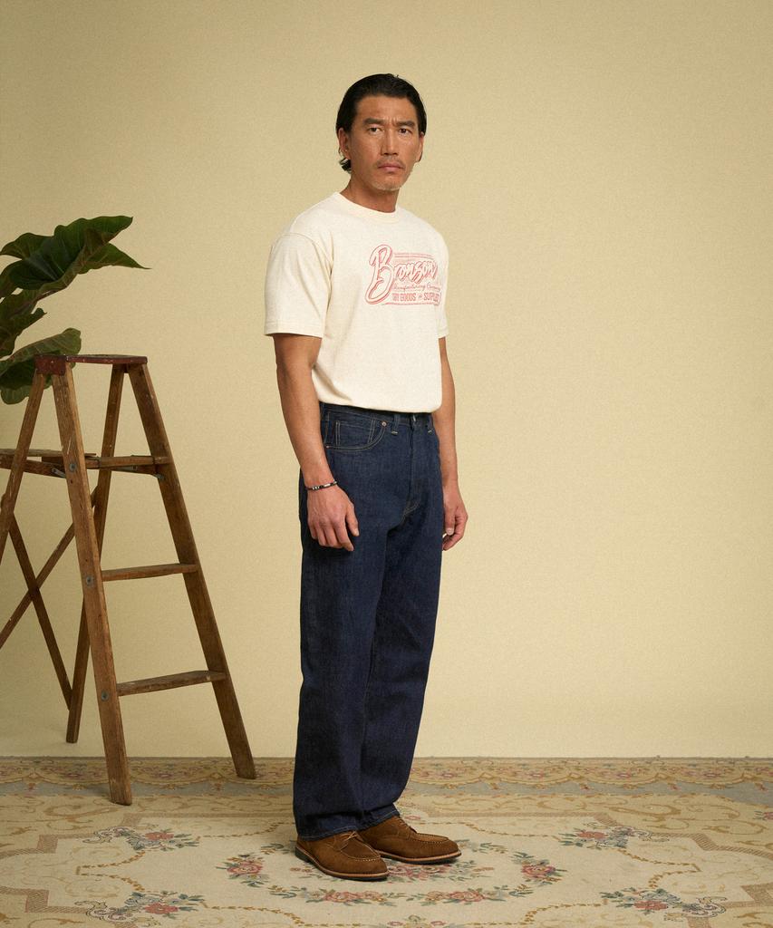 Beulonseun Vintage Signage Loopwheeled Graphic Tee Vintage Black