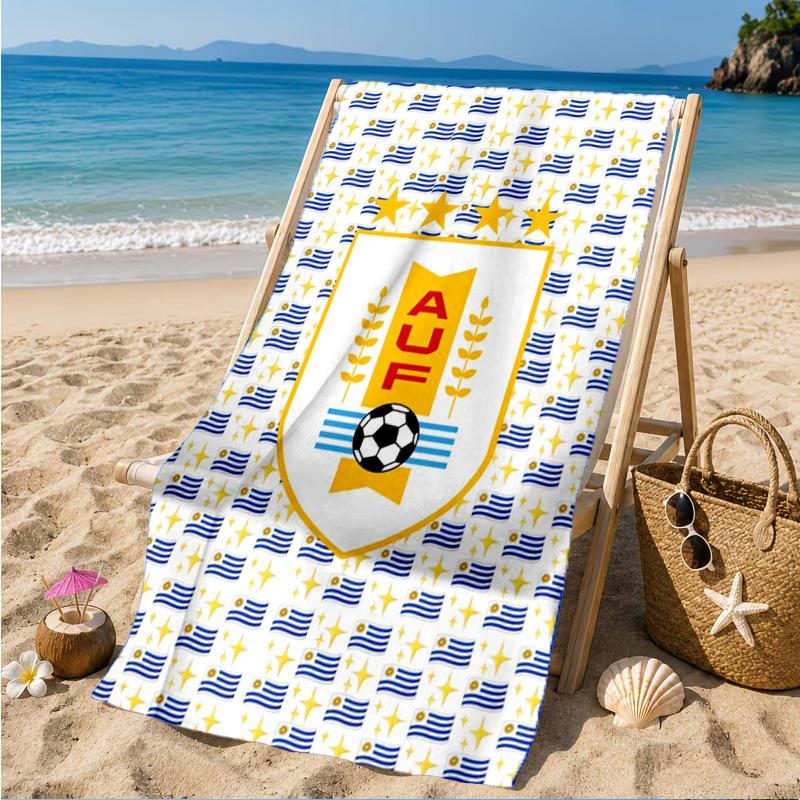 Fc Crest Design Printed Microfiber Beach Towel, Soft And Absorbent, Quick-Dry, Ideal for Summer Travel, Beach Essential, Swimming Pool