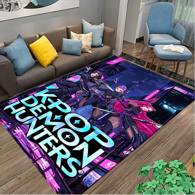 1pc Kpop Demon Hunters Rug, Comfortable Printed Home Area Carpet, Cozy Office Chair Rug