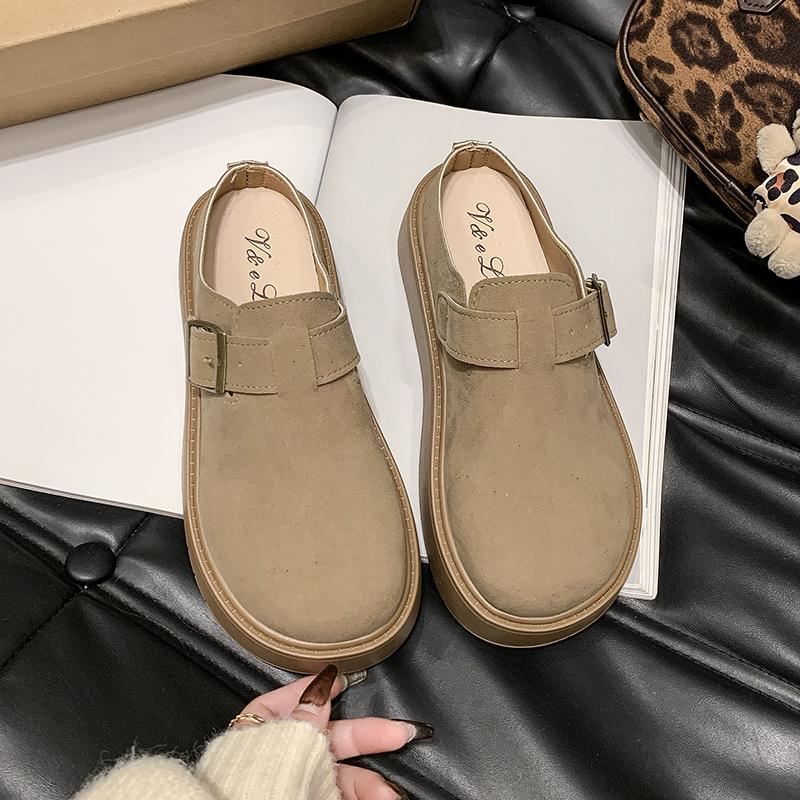 Slippers Casual Shoes Woman 2025 Low Cover Toe Loafers Platform Pantofle Female Mule Luxury New Flat Mules Rome Slides PU Fabric