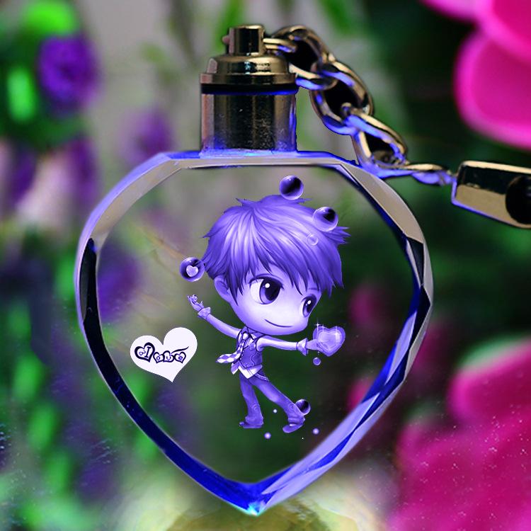 Heart-Shaped Crystal Keychain - Romantic Gift for Couples