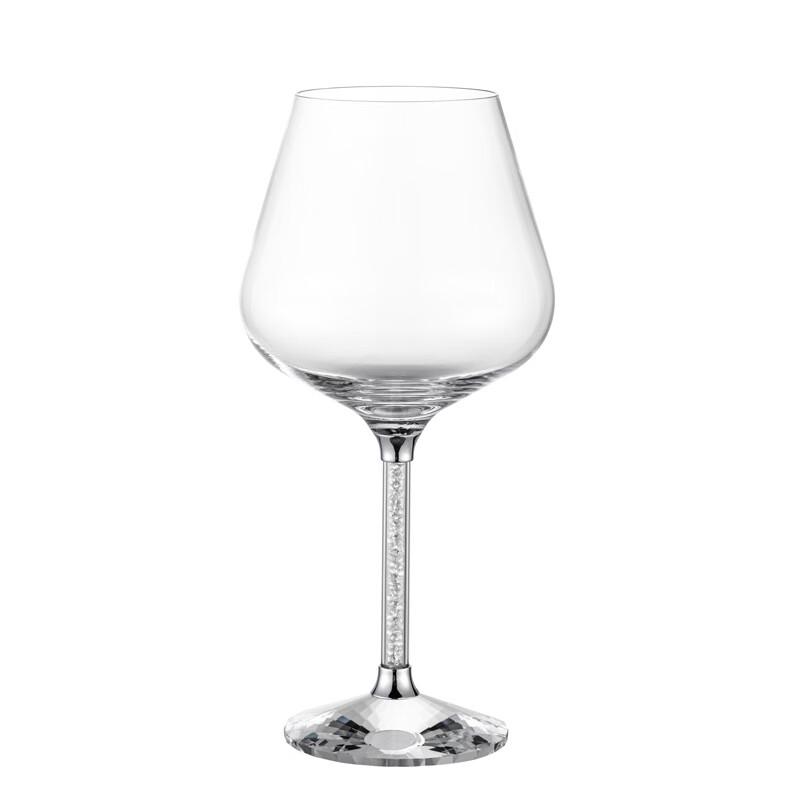Silver Diamond Crystal Red Wine Glass