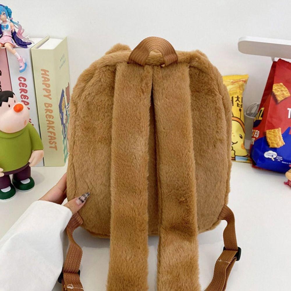 Animal Cartoon Capybara Plush Backpack Large Capacity Capybara Plush Bag Couple