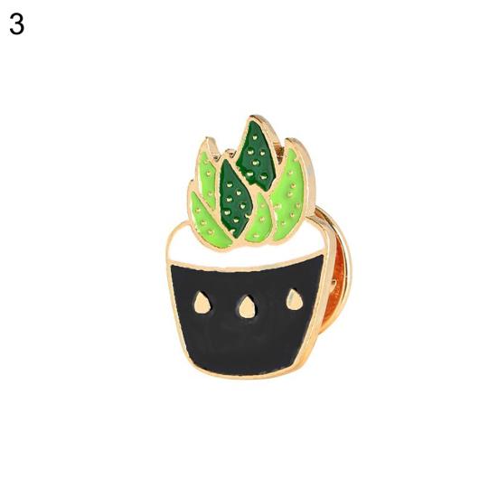 Cactus Planta în ghiveci Email Femei Cămașă Costum Broșă Guler Pin Emblema