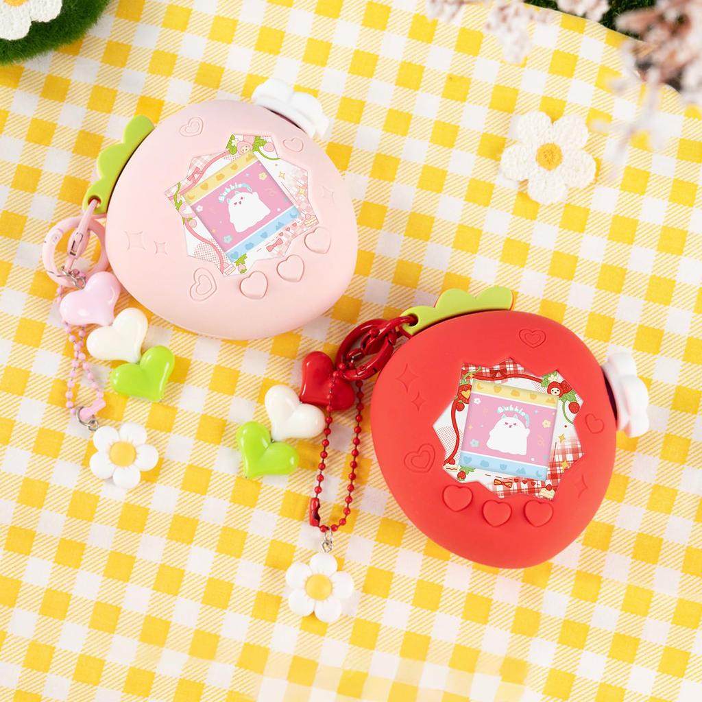 BUBBLELOGUS Tamagotchi Paradise Case Tamagotchi Silicone Protective Cover with Zoom Dial Charm Cute Full Strawberry Land (for Paradise) Cover, &
