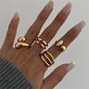 4Pcs Hug Shape Adjustable Open Rings Stackable Knuckle Rings Trendy Finger Ring Jewelry  for Women