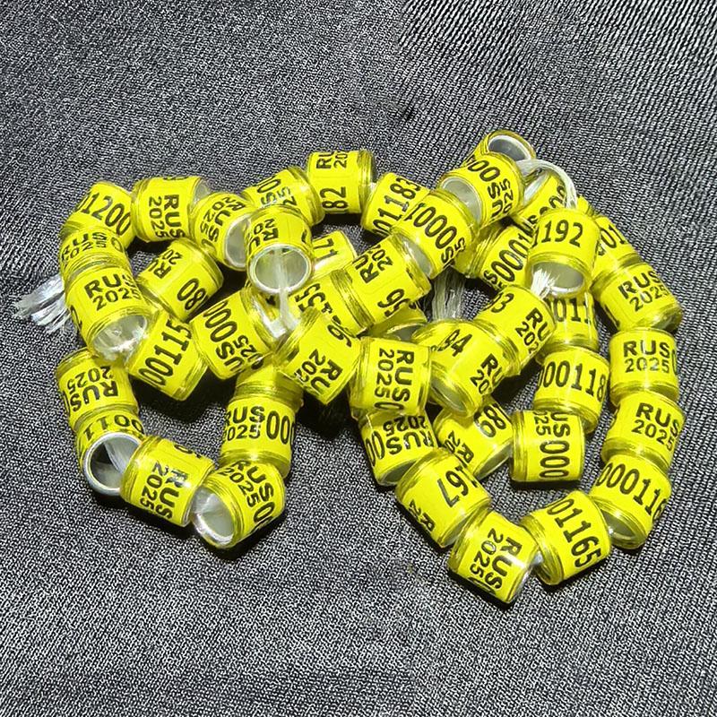 100 Pcs 2025 Aluminum Plastic Pigeon Foot Ring With Number Letter Bird Leg Sign Rings Fly Race Identification Circle Pilgrims