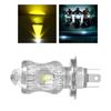LED Motorcycle Headlight Bulbs Lamp 6000K 3000K Double Side IP68 Waterproof 12W Fog Lights,