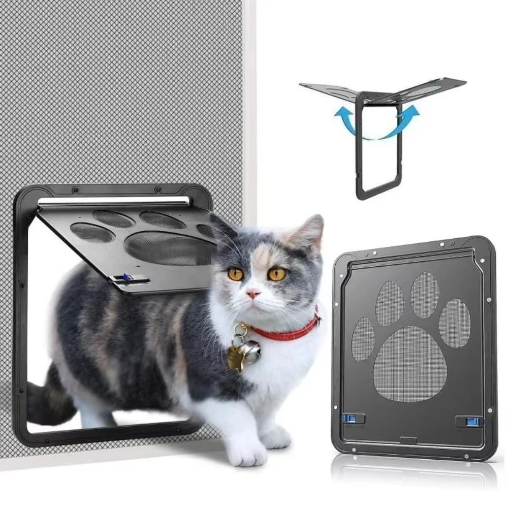 Magnetic Flap Pet Lockable Screen Door Plastic Self-Closing Pet Door Outdoor Use