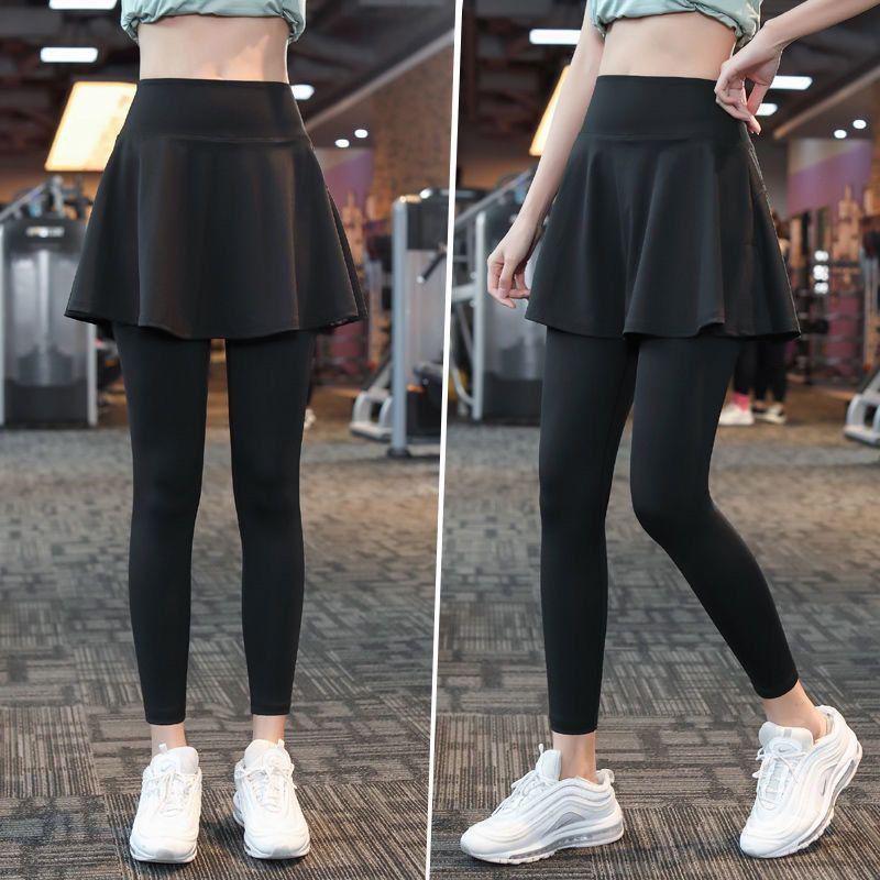 High-Waisted Two-in-One Skirt Leggings - Quick-Dry, Hip-Lifting Yoga and Running Pants