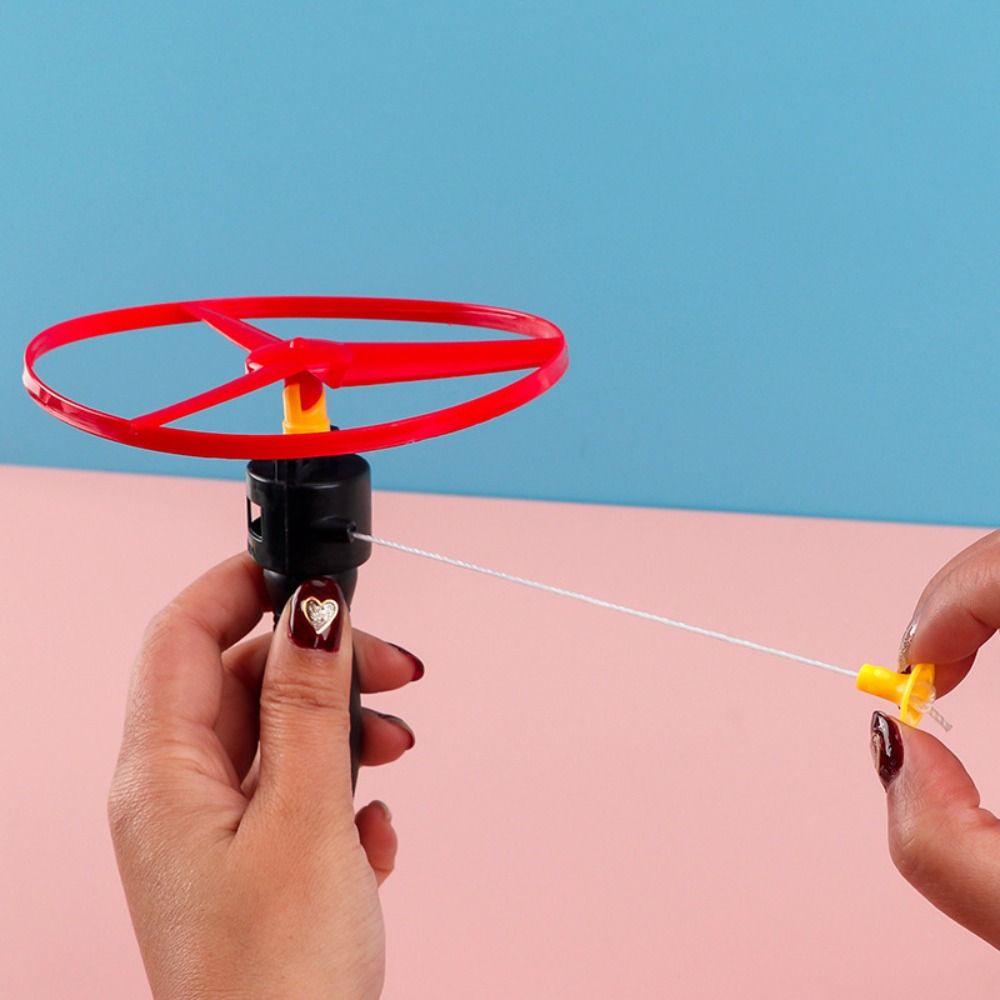 Outdoor Toys Pull String Flying Disc Flying Spin Top Pull String Flying UFO  Kids Toys