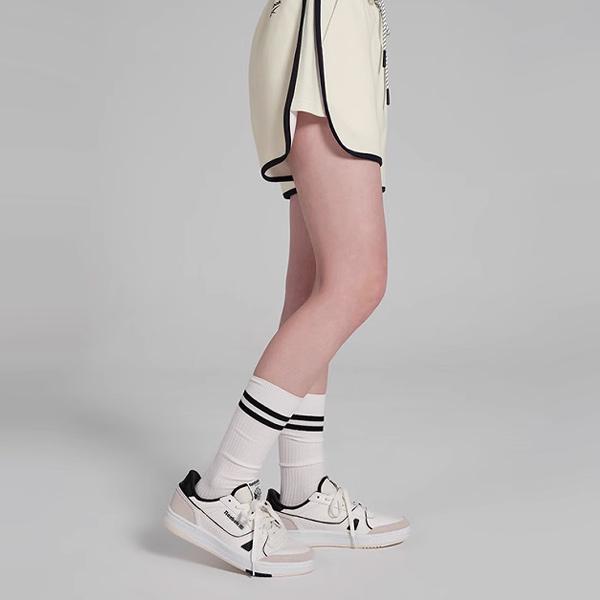 Reebok Color Block Lace-Up Knitted Casual Shorts Women shorts Off-White 24SRC606WGW2