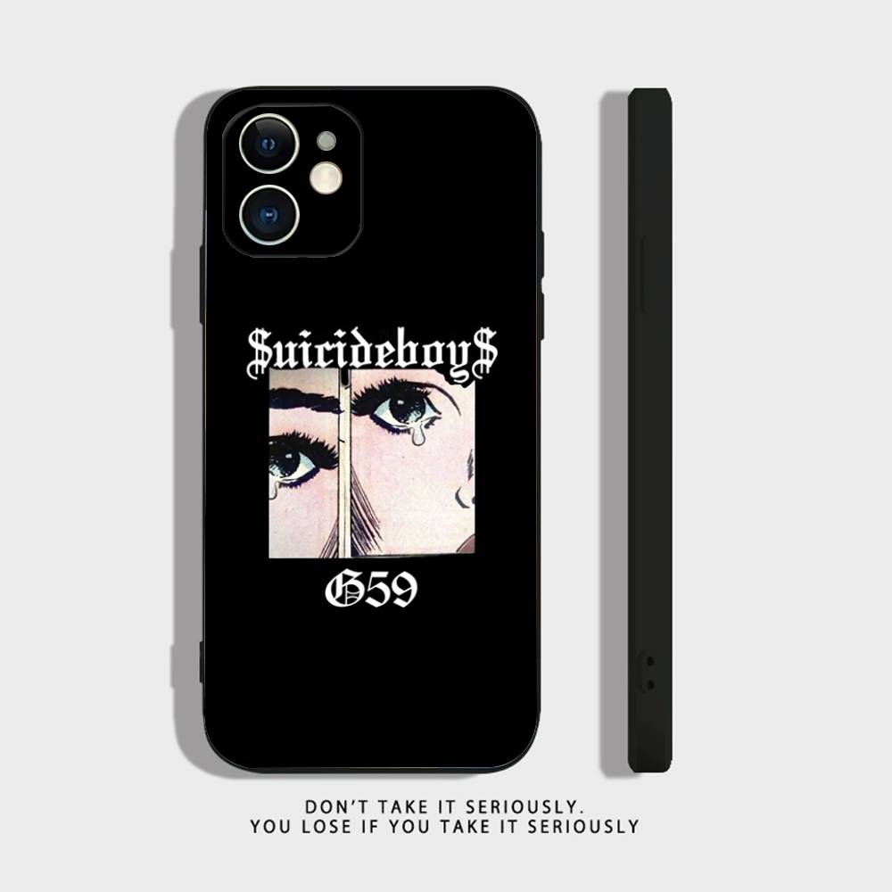 Чехол для телефона Rap Group S-Suicideboys-S G59 для iPhone 17,16,15,14,13,12,11,XR,Pro,XS,Max,XR,Plus,Mini Силиконовый Черный Ударопрочный iPhone15PRO