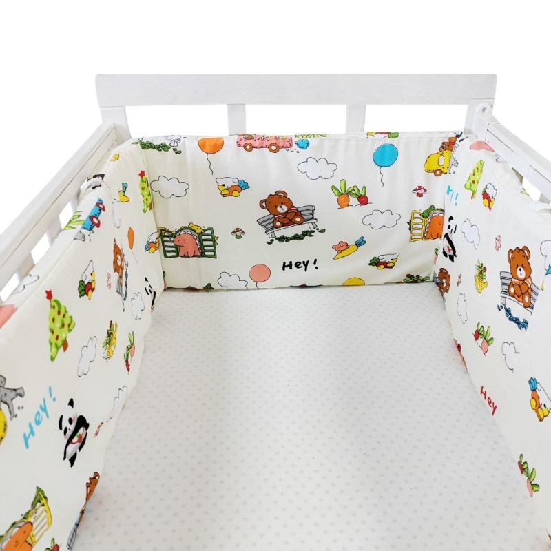 Weicher Bequemer Baumwoll-Babybettschutz Atmungsaktive Polsterung Kissen für Säuglingssicherheit und Täglichen Komfort im Kinderzimmer
