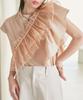 Beige Frilled Docking Pullover with Sash [BIS] Women's T-Shirt (Set) (27)