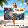 Fish Ocean Theme Beach Towel Personalized Custom Name & Text Soft Quick Dry Beach Towel for Swimming Travel