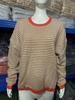 2025 Striped Contrast Knit Sweater: European & American Style, Drop Shoulder Long Sleeve