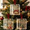 Christmas Party Gift Favors 3 Pcs Cash Ornament, Acrylic Money Holder for Cash, Clear Tree Ornaments Xmas Hanging Decoration, Holiday Gifts