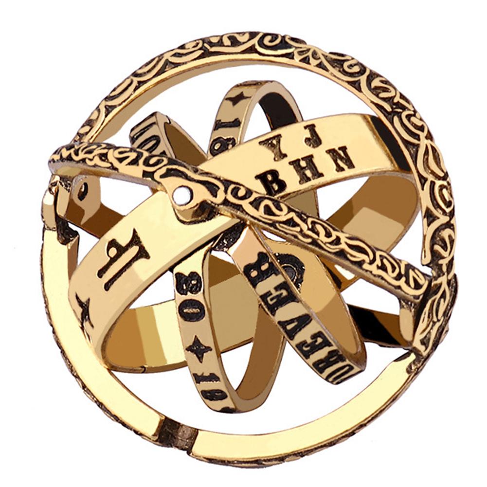 Groovy Over Ball Universe Shape Unisex Vintage Finger Ring Couple Jewelry Gift