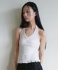 ROLAROLA Halter Frill Top White