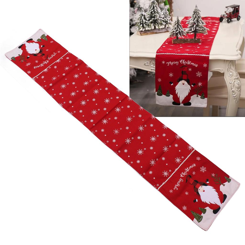 Xmas Table Runner Washable Xmas Dining Table Decoration Xmas Table Flag for Weddings Banquets Celebr