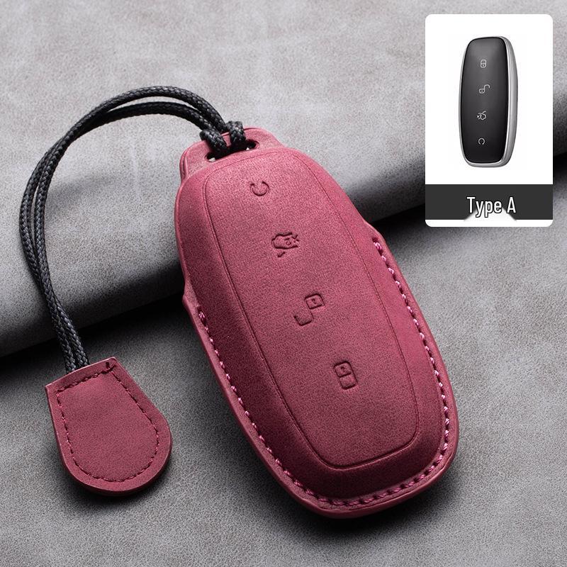 2022 Denza D9 Key Case: Woolen Leather Full Cover for Model N7 EV/DM-i PHEV