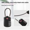 TSA Customs Password Lock Anti-theft Wire Rope Padlock Durable 3 Digit Combination Lock  Travel