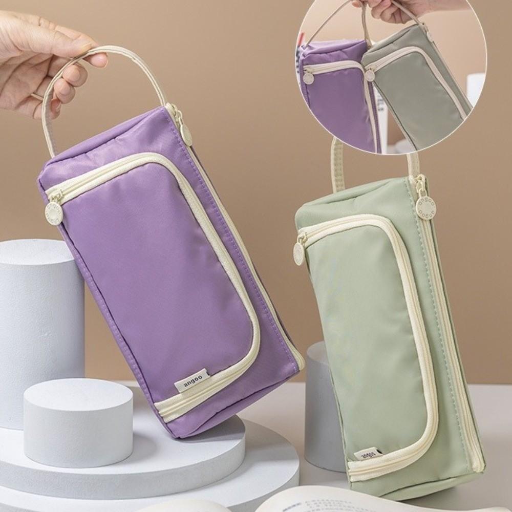 Oxford Cloth Pen Bag Double-layer Stationery Bag New Pen Box Students