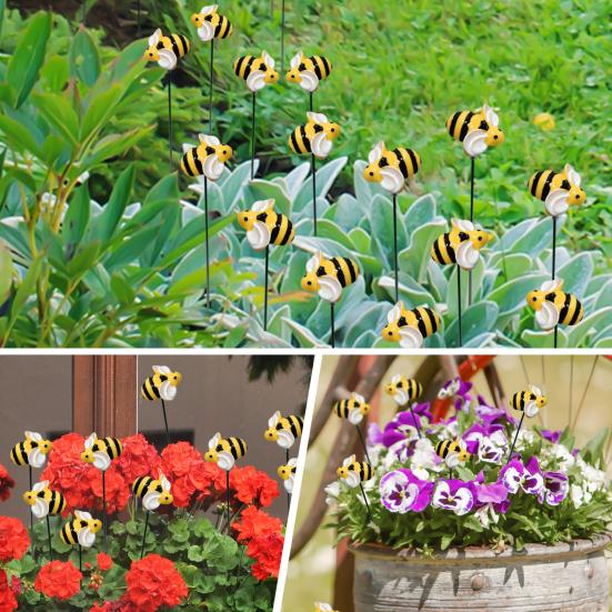 10Pcs Ladybug Garden Stake Weather-proof Heavy Duty Outdoor Patio Yard Lawn 3D Flower Mushroom Bee Spike Stick Decoration Ornament