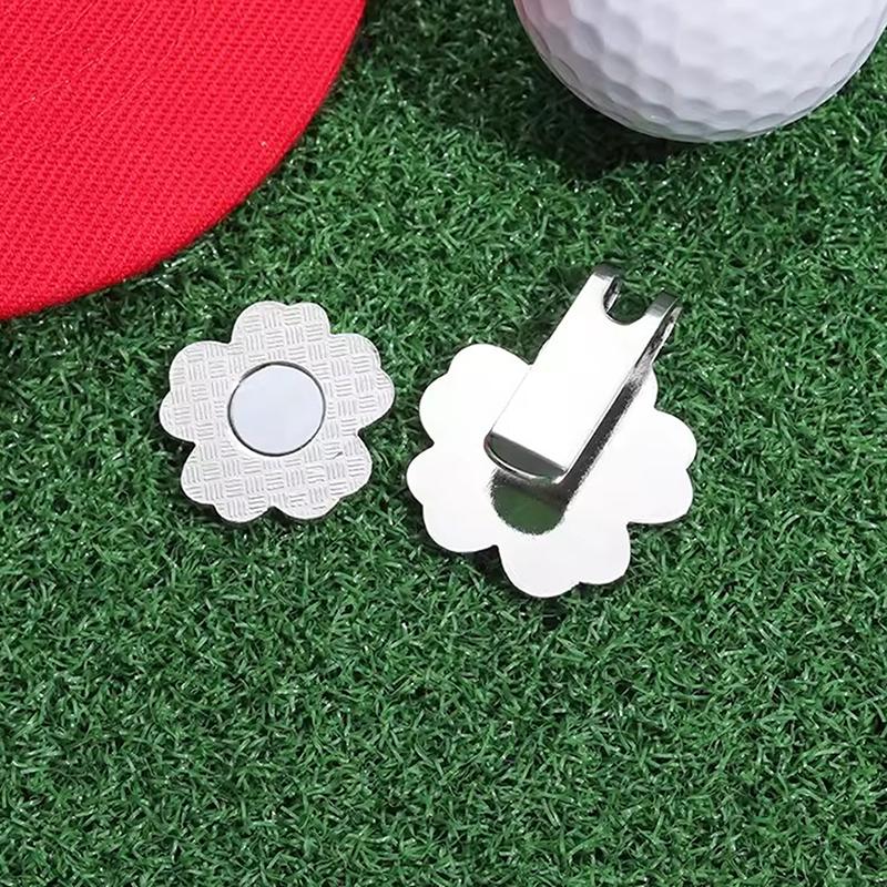 Golf Ball Marker Hat Clip Magnetic Removable Golf Ball Position Marker Romantic Cherry Blossom Pattern One Putt Golf Accessories