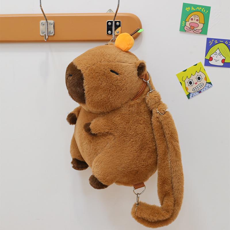 Cute Capybara Backpack Plush Toy Doll Stuffed Animal Gift for Girls' Birthday