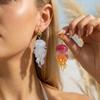 Bohemian Starfish Gradient Jellyfish Acrylic Dangle Earrings for Women Cute Ocean Animal Drop Earrings Party Jewelry Gift