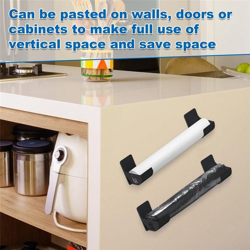 M-Modern-4Pcs Trash Bag Holder,Trash Bag Dispenser Roll Holder Wall Mount Shopping Grocery Bag Roll Holder For Cabinet Kitchen