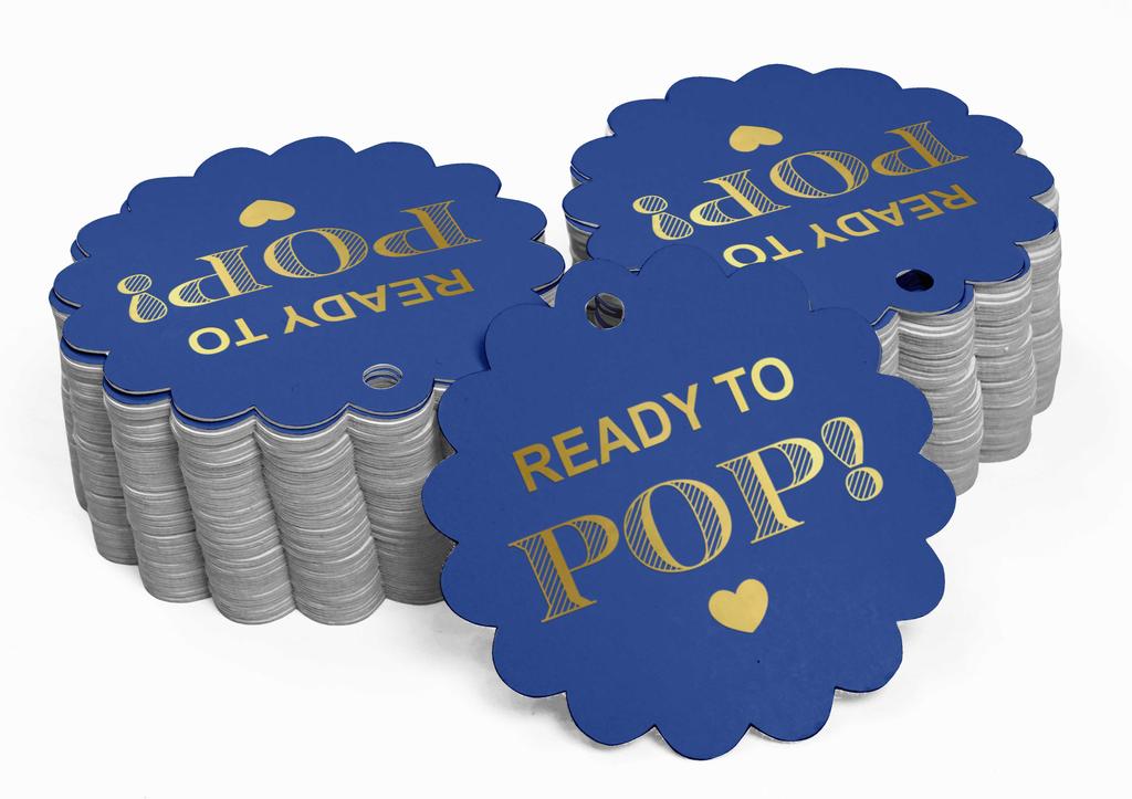 Inkdotpot Ready To Pop Baby Shower Bottle Tag Real Gold Foil Favor Hang Tags Pack Of
