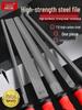High Hardness Steel File Set with Half-Round, Triangular, and Round Files for Rust Removal and Metal Sanding