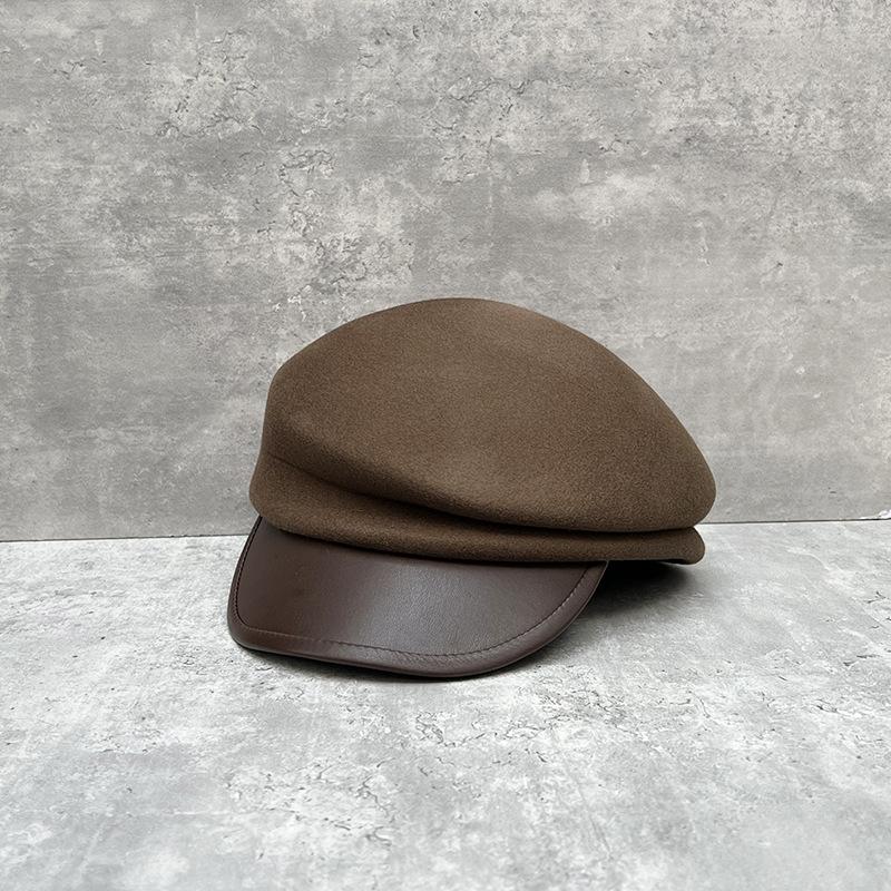 Painter Hat Beret Children Asymmetrical Foreign Wool Woolen Knight Hat Versatile Face Small Skin Cover Splicing