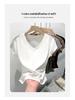 Women's V-Neck Slim Fit Waist-Cinching Short-Sleeve T-Shirt - Versatile High-End Niche Style