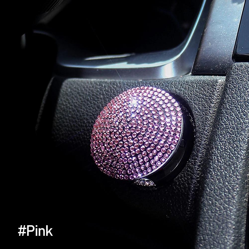 Aprindere mașină Onekey Start Stop Buton comutator Buton Capac de protecție Decorare auto Interior Stras Accesorii motor