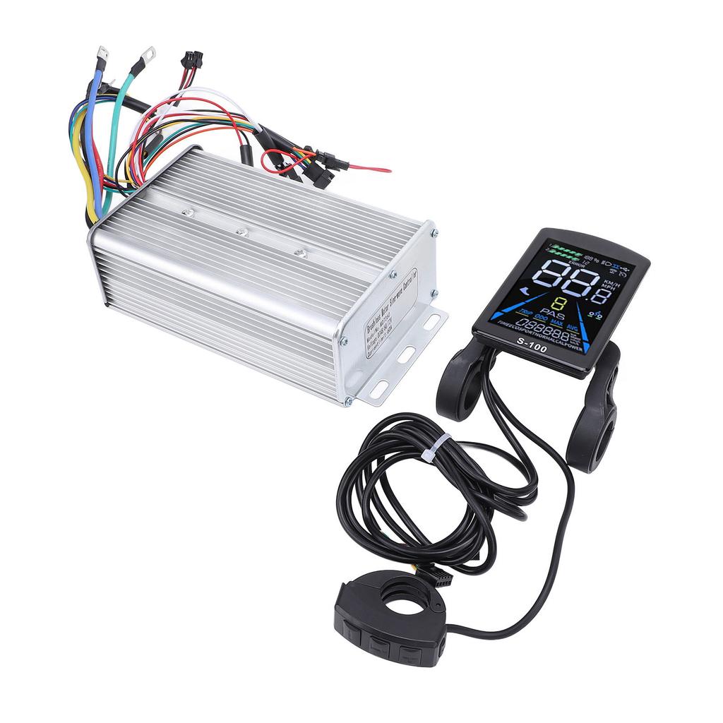 Controlador de Onda Senoidal de 60A com Medidor de Exibição de Tela Colorida LCD S 100 Kit Controlador de ABS de Liga de Alumínio para Conversão de Bicicleta de Montanha Elétrica