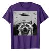 Alien UFO Funny Raccoon Stuffed Animal for Men, Women, Kids T-Shirt Raccoon Lover Graphic Tee Tops Short Sleeve Blouses Gifts