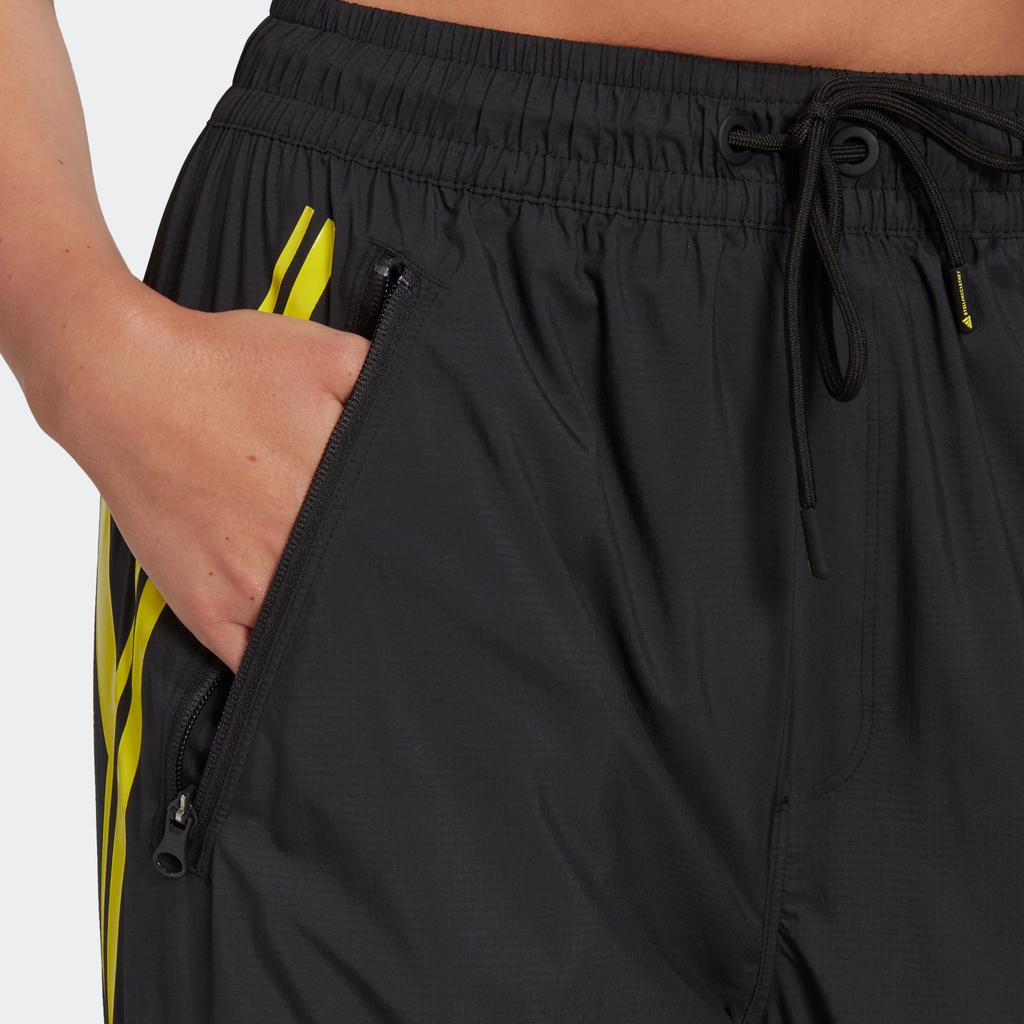 Adidas X Stella McCartney Contrast Color Line Print Drawstring Cuffed Casual Retro Sports Pants Knitted Women Pants Black HG2008