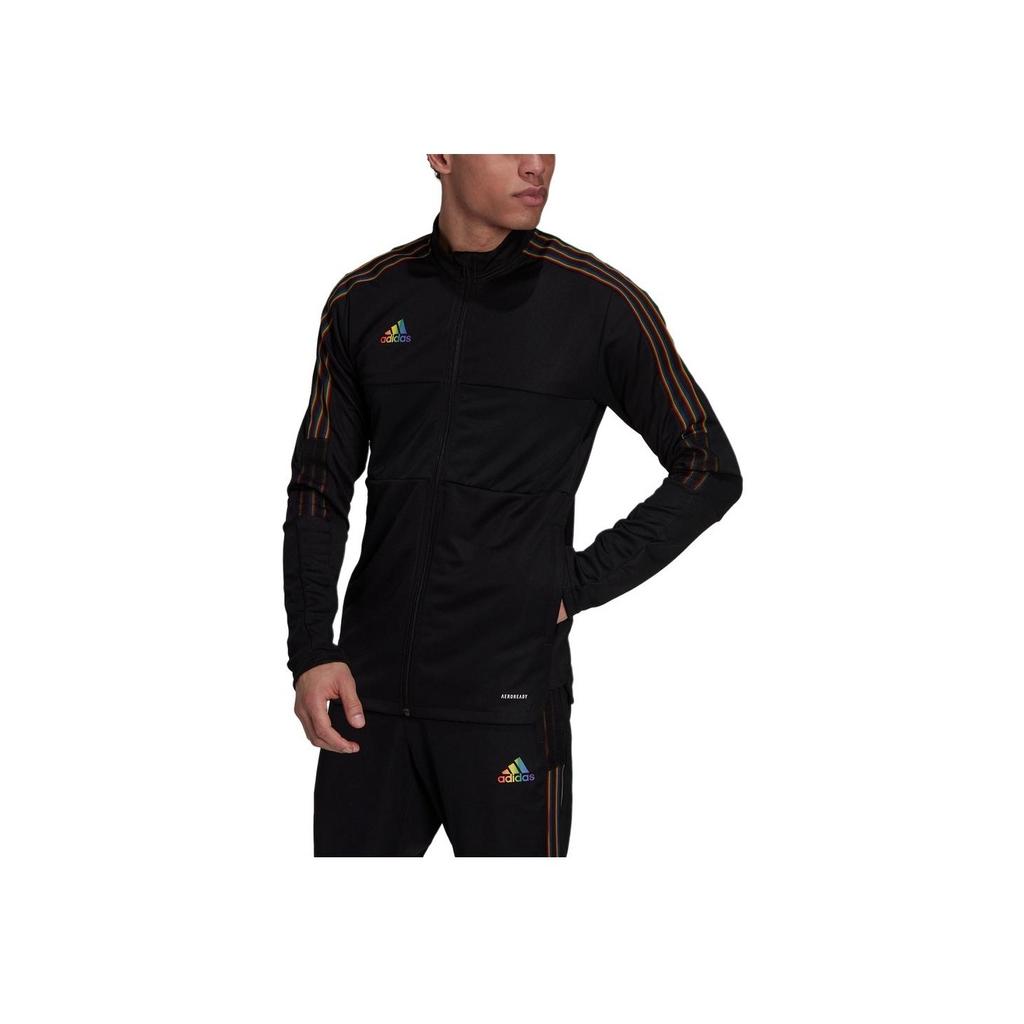 Adidas Soccer Training Track Jacket With Stand Collar And Stripes Men Outerwear Black GS4709