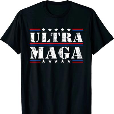 Funny Ultra Maga Vintage American Flag Ultra-Maga Retro T Shirt New 100% Cotton Short Sleeve O-Neck T-shirt Casual Mens Top